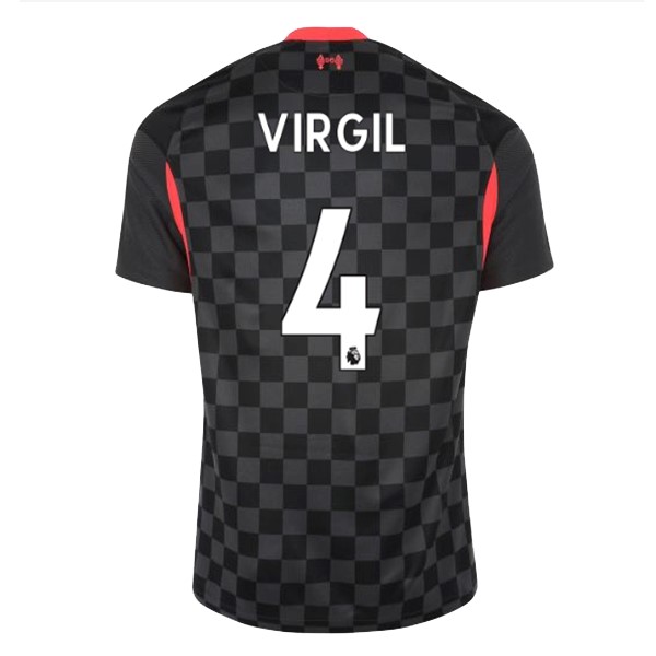 Trikot Liverpool NO.4 Virgil Ausweich 2020-21 Schwarz Fussballtrikots Günstig
